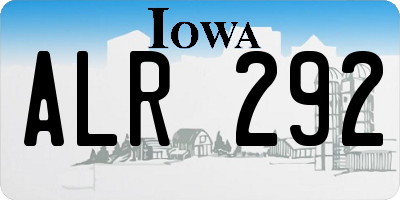 IA license plate ALR292