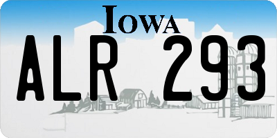 IA license plate ALR293