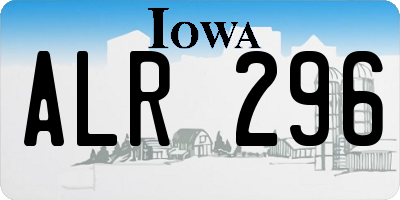 IA license plate ALR296