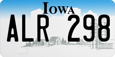 IA license plate ALR298