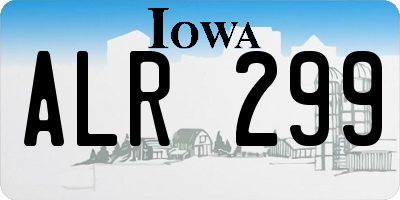 IA license plate ALR299