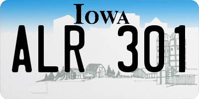 IA license plate ALR301