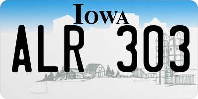 IA license plate ALR303