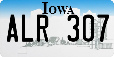 IA license plate ALR307