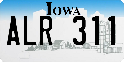 IA license plate ALR311