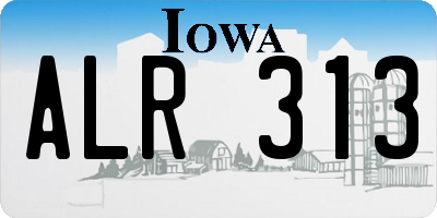 IA license plate ALR313