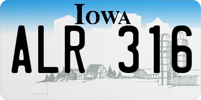 IA license plate ALR316