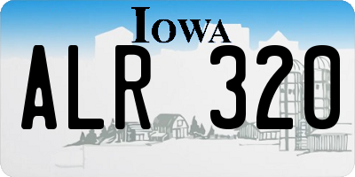 IA license plate ALR320