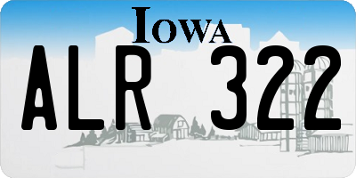 IA license plate ALR322