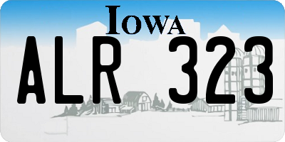 IA license plate ALR323