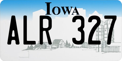 IA license plate ALR327