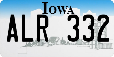 IA license plate ALR332