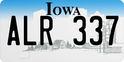 IA license plate ALR337
