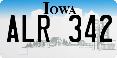 IA license plate ALR342