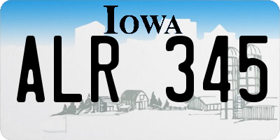 IA license plate ALR345