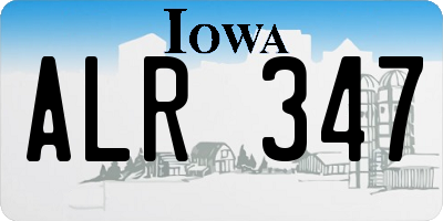 IA license plate ALR347