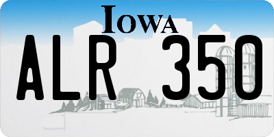 IA license plate ALR350