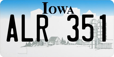 IA license plate ALR351