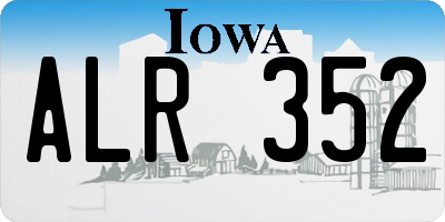 IA license plate ALR352