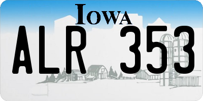 IA license plate ALR353
