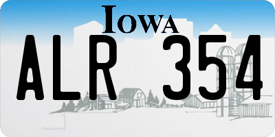 IA license plate ALR354