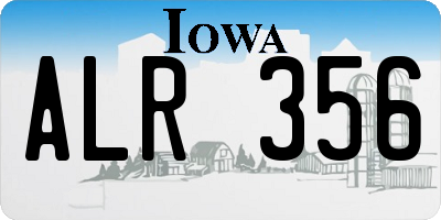 IA license plate ALR356