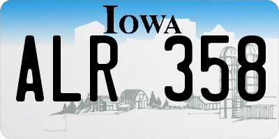 IA license plate ALR358