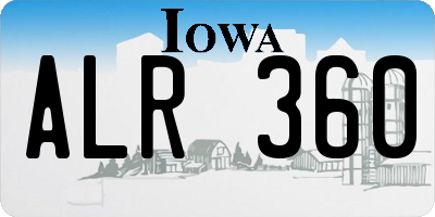 IA license plate ALR360