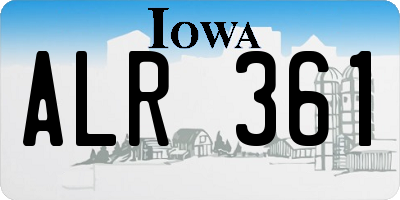 IA license plate ALR361