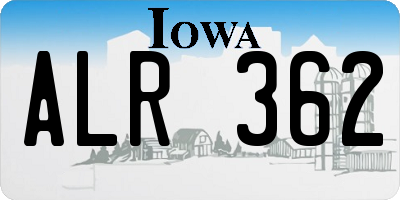 IA license plate ALR362