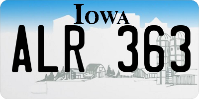 IA license plate ALR363
