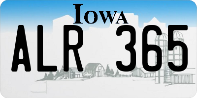 IA license plate ALR365