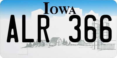 IA license plate ALR366