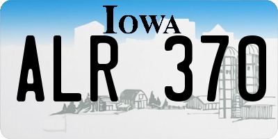 IA license plate ALR370