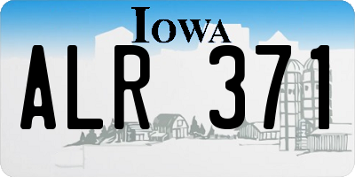 IA license plate ALR371
