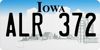 IA license plate ALR372
