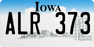 IA license plate ALR373