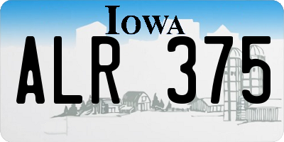 IA license plate ALR375
