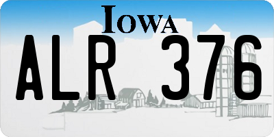 IA license plate ALR376