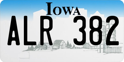 IA license plate ALR382