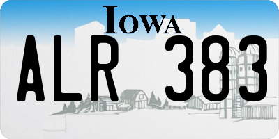 IA license plate ALR383