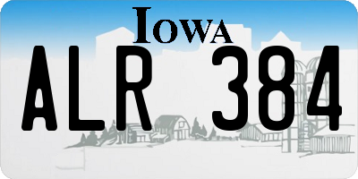 IA license plate ALR384