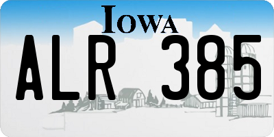 IA license plate ALR385
