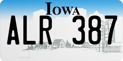IA license plate ALR387