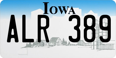 IA license plate ALR389