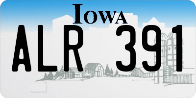 IA license plate ALR391