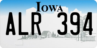 IA license plate ALR394