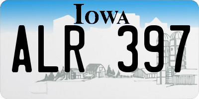 IA license plate ALR397