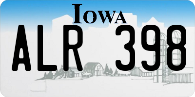 IA license plate ALR398