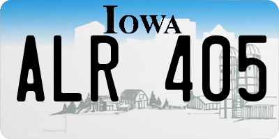 IA license plate ALR405